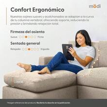 Sofá Seccional Modular 3 Plazas Beige + Pillow Pack Fácil de Ensamblar y Adaptable - Beis - Ver 3