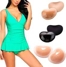 UNIVERSOENLíNEA.COM Set 3 Almohadillas Relleno Brasier Levanta Busto Copas Push Up Pegamento Auto Adhesivas Traje de Ba?o Alta Calidad Aumenta Volumen - negro - Ver 1