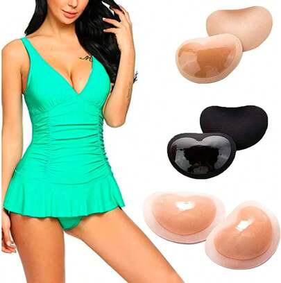 UNIVERSOENLíNEA.COM Set 3 Almohadillas Relleno Brasier Levanta Busto Copas Push Up Pegamento Auto Adhesivas Traje de Ba?o Alta Calidad Aumenta Volumen