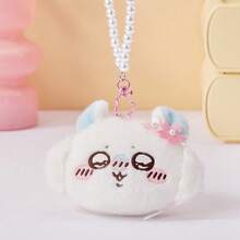 Miniso Series Momonga Plush Coin Purse Accessory - Soft Plush Material Pearl Chain & Cherry Blossom Decoration Bag/Portable Coin Storage Accessory(1 PC) - White - View 4