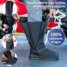 Cubrezapatos Impermeable, Cubierta del Zapato con Bandas Reflectantes para Hombres Mujeres, Protector de Zapatos Reutilizable para Motocicleta y Ciclismo - Bota de lluvia larga-L - Ver 4