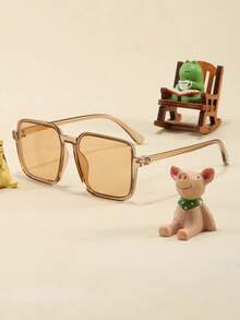 一副儿童方形半框复古个性街头风时尚眼镜，适合派对装饰、户外旅行和度假，让你成为街头焦点。 - 彩色 - 查看 11