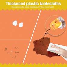 Orange 6 Pack Plastic Table Cloth 54\ X 108\, Disposable Tablecloths Rectangle Table Cover, Plastic Tablecloths For Parties,Rectangle,Orange - Orange - View 4