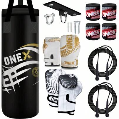 Durable Kids Boxing Punch Bag Set, Wall Bracket & Gloves Included For MMA Martial Arts Training Easy To Maintain