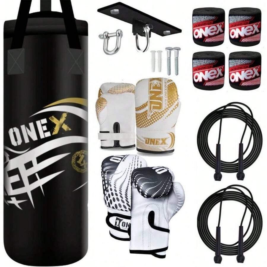 Durable Kids Boxing Punch Bag Set, Wall Bracket & Gloves Included For MMA Martial Arts Training Easy To Maintain - Black Set - View 1
