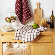 DII Washed Collection - Juego de Toallas de Cocina preencogidas Ultra absorbentes, 20 x 30 Pulgadas, , 2 Piezas(Dishtowel Set, 20x30" Granero rojo) - Multicolor - Ver 5