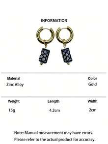 1 Pair Elegant Multicolor Chinese Ceramic Flower Fashion Luxury Women Earrings, Women's Fashion Accessory - Multicolor - View 17