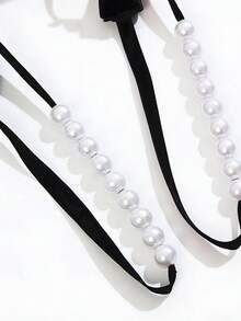 Customizable Sexy Hollow-Out Lingerie, Peachy Butt Temptation, Pearl Massage Open-Crotch Thong Panty, Great Gift For Valentine's Day, Anniversary, Birthday, Wife Or Girlfriend - Black - View 4