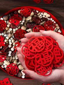 60pcs Mini Felt Stickers, Featuring "Blessing" Theme (Auspicious Meaning), Ideal For Decorating New Home, New Year Celebrations, New Year's Eve Decor, Chinese New Year Home Decor, And As New Year Gift Decorations. They Are The Perfect Choice For Chinese New Year Decorations. - Multicolor - View 2