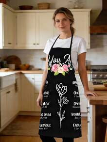 1pc Christian Blessing Gift, Inspirational Apron, Cooking Apron, Christmas Gift, Positive Quotes, Suitable For Various Occasions, Great Gift - Multicolor - View 2