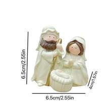 Nativity Scene Figurine Resin Baby Jesus Statue Christian Desktop Decorations For Farmhouse Home Office