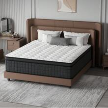 12"14" Queen Mattres Twin Full Queen King Size Bed Mattress In A Box, Hybrid Pocket Spring Breathable Cotton Layer Mattress For Motion Isolation & Silent Sleep, Lumbar Support & Pressure Relief, Medium Firm - 12in Black & White - 查看 9