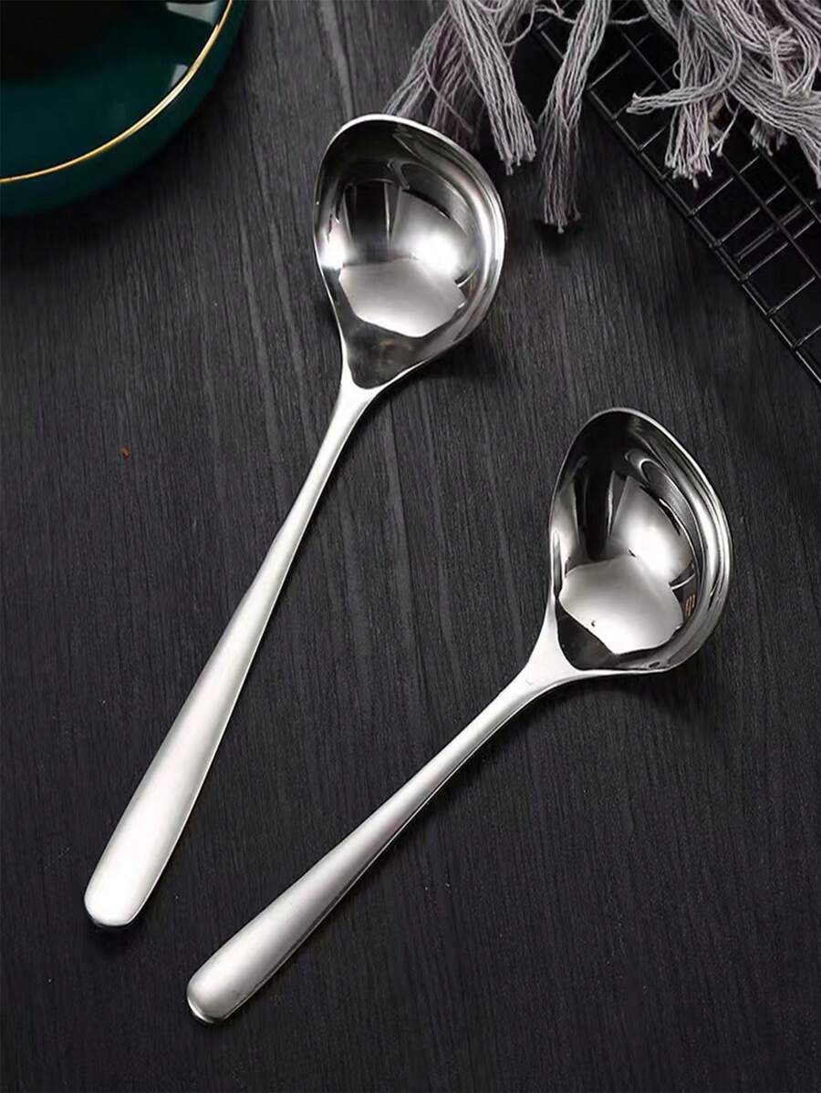 1/2/4件套不锈钢长柄勺，调味勺，火锅大圆勺，粥勺，汤勺，汤勺，多人共用