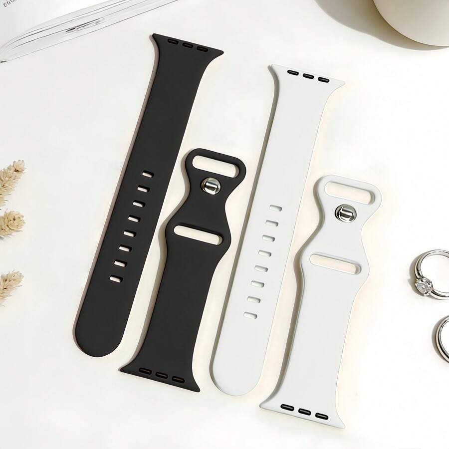 Lot de 2 bracelets de montre en silicone aux couleurs chatoyantes, compatibles avec les Apple Watch Series 11, 10, 9, 8, 7, 6, SE, SE2, SE3, Ultra 2 et Ultra 3 – Compatibles avec les tailles 38 mm, 40 mm, 41 mm, 42 mm, 44 mm, 45 mm, 46 mm et 49 mm. Des couleurs éclatantes pour exprimer votre personnalité. Idée cadeau pour adolescents.