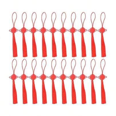20 Piezas Colgantes De Borla Nudo Chino para Auto Decoración del Hogar Accesorios Colgantes para Ventanas Puertas Y Regalos