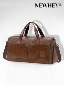 Herren Reisetasche mit großer Kapazität aus weichem PU-Leder, Sporttasche - wasserdichte Reisetasche für Wochenenden mit Schuhfach und Nass-/Trockentrennung, PU-Leder Sporttasche, geeignet für Gym, Camping, Wandern - Herren Gepäck Geschenk - Verschiedenfarbig - Übersicht 8