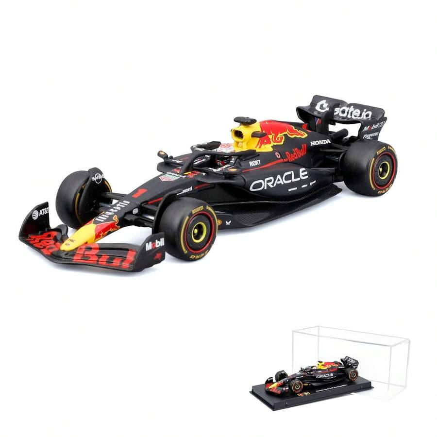 Burago 1:43 比例模型车，适用于 2025 年 Oracle F1 RB21 赛车，车手 #1 马克斯·维斯塔潘，车手 #22 角田裕毅，一级方程式赛车压铸模型 - #1 RB21 W/Helmet - 查看 1