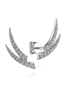 1 Pair Fashionable Women's Earrings, Cubic Zirconia Leaf Design, Suitable For Cute Festivals And Daily Wear - Earrings - View 6