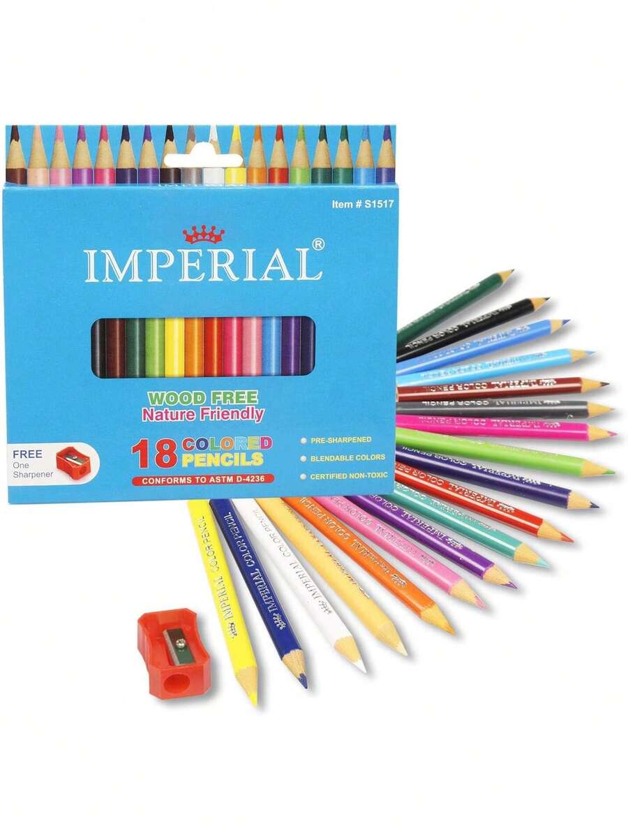 Imperial Lápices de colores Mini con sacapuntas, respetuoso con la naturaleza 18 unidades,36661989 - Multicolor - Ver 1