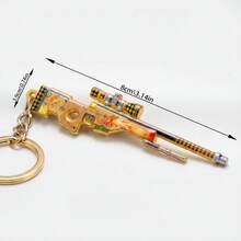 1个8厘米反恐精英合金双面雕刻钥匙扣，适合桌面摆放和作为小型钥匙吊坠 - 彩色 - 查看 7