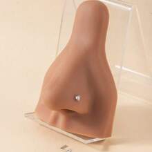 1pc Mini Heart L-Shaped Nose Stud - Cute Bohemian Zinc Alloy Nose Piercing Jewelry, Small & Durable Design For Parties, Music Festivals, Casual Attire - Women's Fashion Accessories, Nose Jewelry, Party Accessories, Stylish Accessory, Sleek Finish, Festival Goers, Hypoallergenic Jewelry, Adults - 彩色 - 查看 7