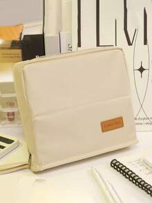 1pc Divided Vertical Makeup Bag - Large Capacity Travel Cosmetic Organizer, Multi-Functional Compartment Design, Durable Fabric And Mesh Pockets, Portable Desktop Skincare And Beauty Tool Storage Box, Skincare Product Storage Bag | Unisex Makeup Bag | Sturdy Zipper Closure / Student Pencil Case / Office Stationery Bag - Multicolor - View 11