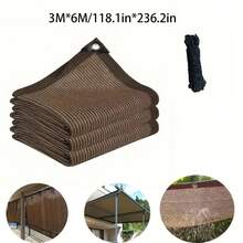 Outdoor Home Garden Privacy Net, Breathable Windproof Sun Shade Mesh, Brown