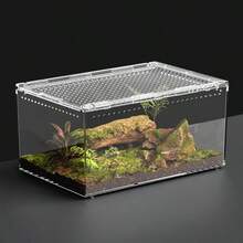 Transparent Acrylic Reptile Breeding Box With Air Vents, Leakproof And Escape-Proof Design, Easy To Clean Habitat Tank For Snakes, Frogs, Spiders, Lizards, Turtles, And Snails - Holiday Gift