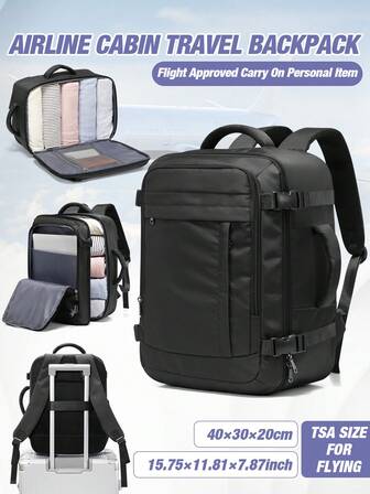 Flyggodkänd kabinryggsäck för flygbolag, 40x30x20cm, TSA-storlek, handbagage, personliga tillhörigheter, lätt bagageryggsäck för resenärer, vattentålig weekendväska med laptopfack, affärsryggsäck för kvinnor och män, perfekt för korta resor, semestrar och affärsresor