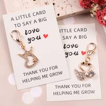 5pcs/10pcs "Love You" Pocket Token, Pocket Hug Card, Thank You Card, With Fashionable Heart, Swan, Crown Heart, Love Lock And Lucky Bag Keychain Decorative Pendants. Suitable For Birthday, Holiday, Confession, Engagement, Wedding And Anniversary Party Decorations, Appreciation Gifts, Commemorative Gifts And Friendship Gifts. Best Valentine's Day Gift For Your Family, Lover And Friends.