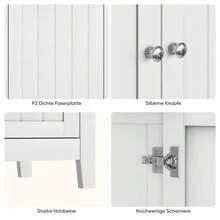 Badezimmer-Bodenschrank, Moderner Aufbewahrungsschrank Mit Verstellbaren Regalen Und Doppeltüren, Moderner Aufbewahrungsschrank Für Wohnzimmer, Badezimmer Und Schlafzimmer (Weiß) - White - View 11