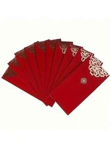 10/20pcs Red Envelopes - Suitable For Christmas, Chinese New Year And Other Special Occasions | Ideal Cash And Lai See Gift Packaging, Christmas Gift Wrapping - Red - View 1