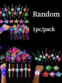10个/5个/1个/包 LED发光手环，发光派对礼品，可用作百宝箱礼物、生日礼物、嘉年华奖品、圣诞节礼物 - 彩色 - 查看 4