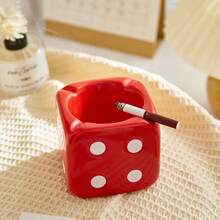 Ceramic Dice Ashtray, Suitable For Home And Outdoor Use, Novel And Unique, Can Be Used As A Cigarette Ashtray, Portable Ashtray, Applicable For Car And Dining Table - Multicolor - View 8