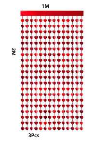 1/2/3/4/5 Pcs Valentine's Day Heart Shaped String Curtain, Wedding Party Background Decor - Multicolor - View 8