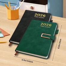 Agenda 2026, planner 2026, Planificador Diario, Semanal y Mensual con Pestaas de2026, cubierta de alto espesor, Papel A5 21, 5x14, 5cm Negro - Negro - Ver 2