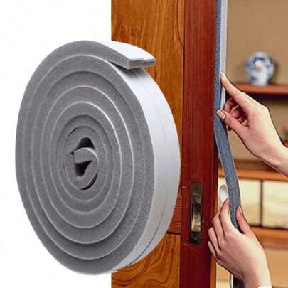 1条2米PUR缝隙密封条，简约灰色自粘密封胶带，用于密封门窗框侧面，隔音、防尘、防风海绵泡沫密封胶带，贴纸，墙贴，乙烯基贴纸，家居装饰，春季装饰品，让您的家焕然一新，Rama装饰贴纸礼物，生日毕业