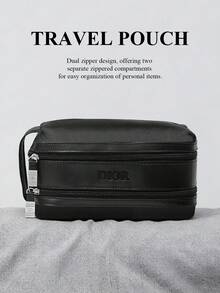 Dior 奢华黑色化妆包 - 大容量双层收纳，便携式手提旅行包，双层化妆包，高品质手提洗漱用品收纳包 - 黑色 - 查看 6
