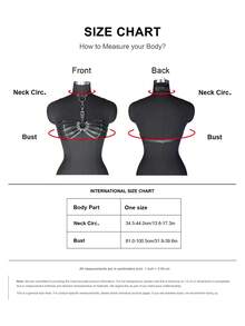 Punk PU Leather Cage Bra Harness, Fashion Chest Harness For Women, Accessories For Party Dating Harness Belt. - 黑色 - 查看 5