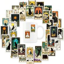 50张猫咪塔罗牌系列涂鸦贴纸，适合万圣节、圣诞节、复活节等节日装饰，也可用于DIY装饰水杯、滑板等，充满活力且美观的涂鸦套装，可用于日记、剪贴簿、派对用品，是冬季和新年装饰的理想之选。 - 彩色 - 查看 2