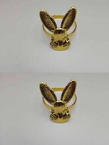1/5/12个装复活节兔子餐巾环，金属餐巾架，适用于餐厅、派对等场合 - 彩色 - 查看 7