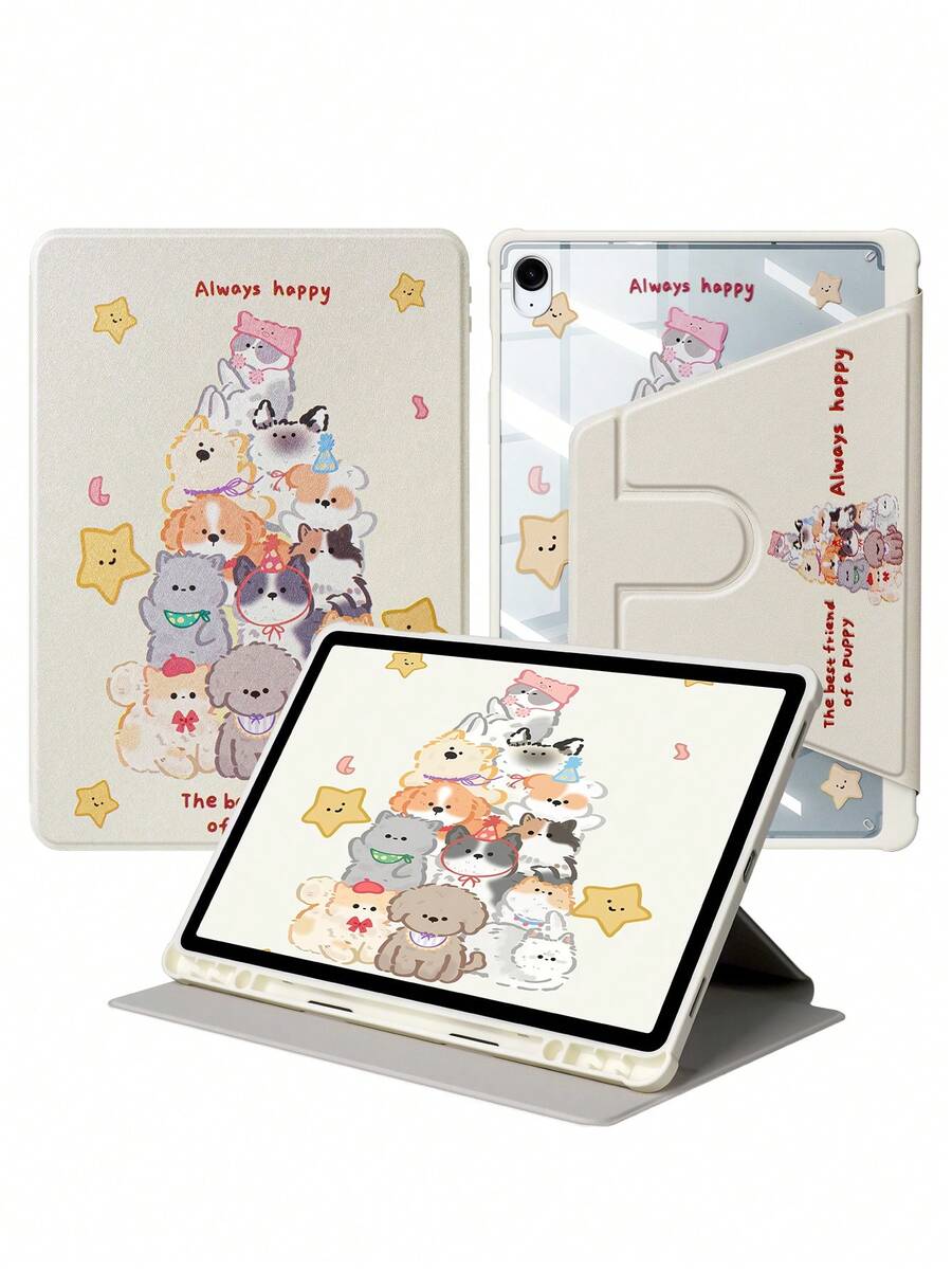 DANYCASE 超薄旋转保护套，兼容三星 Galaxy Tab S9 FE+ S9+ 12.4 英寸 S9 S9FE A8 S7+ S8+ S7FE S7 S8 S6lite，带笔槽设计，防震保护套，透明后盖