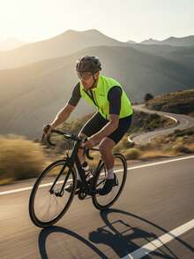 Qualicos Men's Reflective Running Cycling Vest, Sleeveless Bicycle Jersey - Yellow - View 6