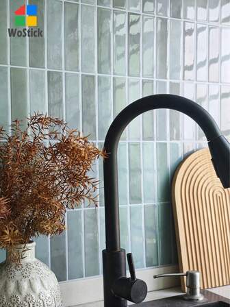 1/4/10/20pcs Self-Adhesive Ceramic Tiles, Waterproof Brick Texture 3D Wall Panels - DIY Removable Self-Adhesive Anti-Splash Ceramic Tiles, Suitable For Kitchen, Bathroom And Party Decoration