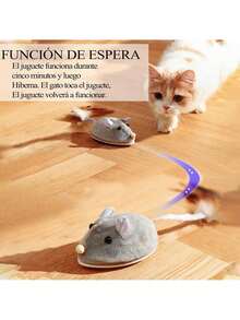 Juguete de Ratón en Movimiento Automático,Ratón Mini Inteligente Juguete para Gatos USB Recargable,Juguete eléctrico para Gatos,36693432 - Multicolor - Ver 5