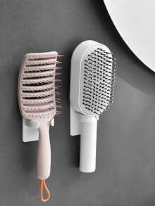 Bathroom Wall-Mounted Comb Storage Rack, Creative Plastic Comb Holder, Hair Clip Organizer, Air Cushion Comb Rack Bathroom Accessories - Multicolor - View 3