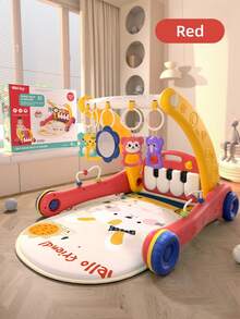 2-In-1 Baby Piano Walker - Soft Glowing Piano Keys, LED Light Design, Multifunctional Early Education Toy, Helps Baby Practice Independent Walking