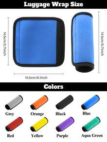 Personalized Name Luggage Handle Wrap, 8 Color Options, Customizable Text/Name, Size 15.5x14.5cm, Travel Suitcase Accessory, Suitable For Vacation, Birthday, Valentine's Day, Mother's Day, Anniversary, Perfect Commemorative Gift For Family And Friends, Ideal Wedding Or Birthday Present, Multi-Functional, Durable, Stylish. - Multicolor - View 2