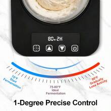 Sourdough Starter Warmer - Adjustable Sourdough Warming Mat With 12H Timer & Auto Shutoff, Sourdough Starter, Sourdough Bread Baking Supplies (No Glassless Jar) - Black - View 5