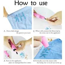 Hotfix Applicator With Crystal Hotfix Rhinestones Flatback Glass Iron-On Wand Strass Rhinestones Heat-Fix Tool For Shoes Clothes - Multicolor - View 3